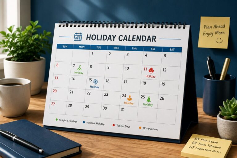 Holidays Calendar 2026 – Employee Leave Planner