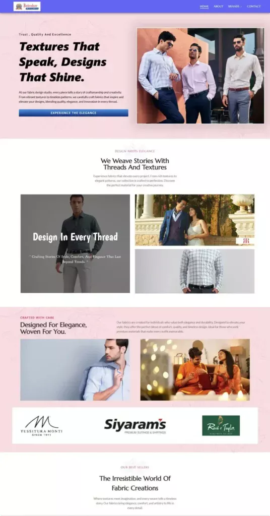 jawahar suiting house client website