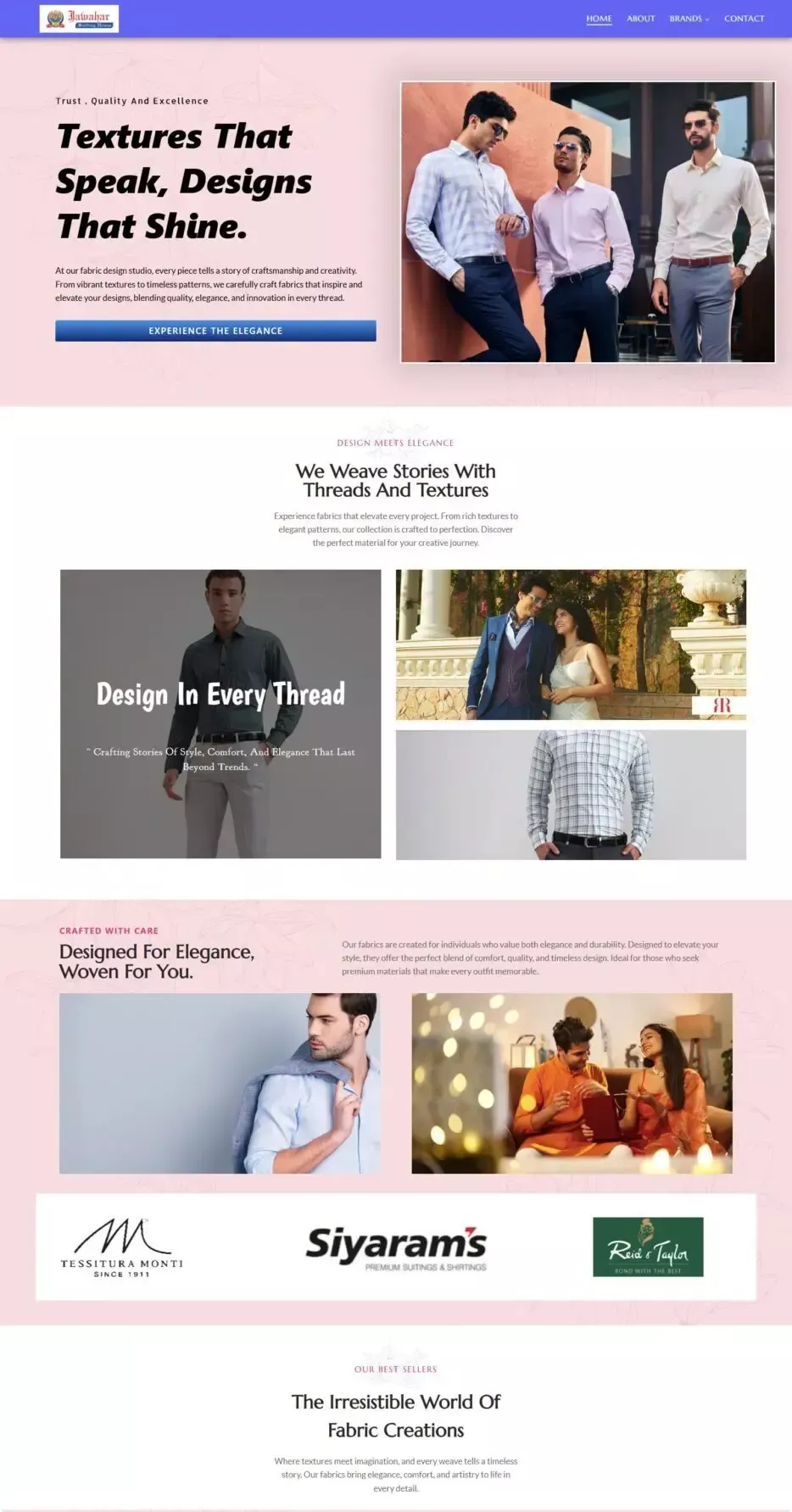 jawahar suiting house client website