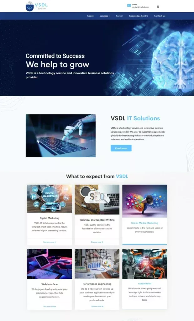 vsdl solutions client website